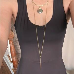 Elegant Labradorite & Gold Pendant Necklace